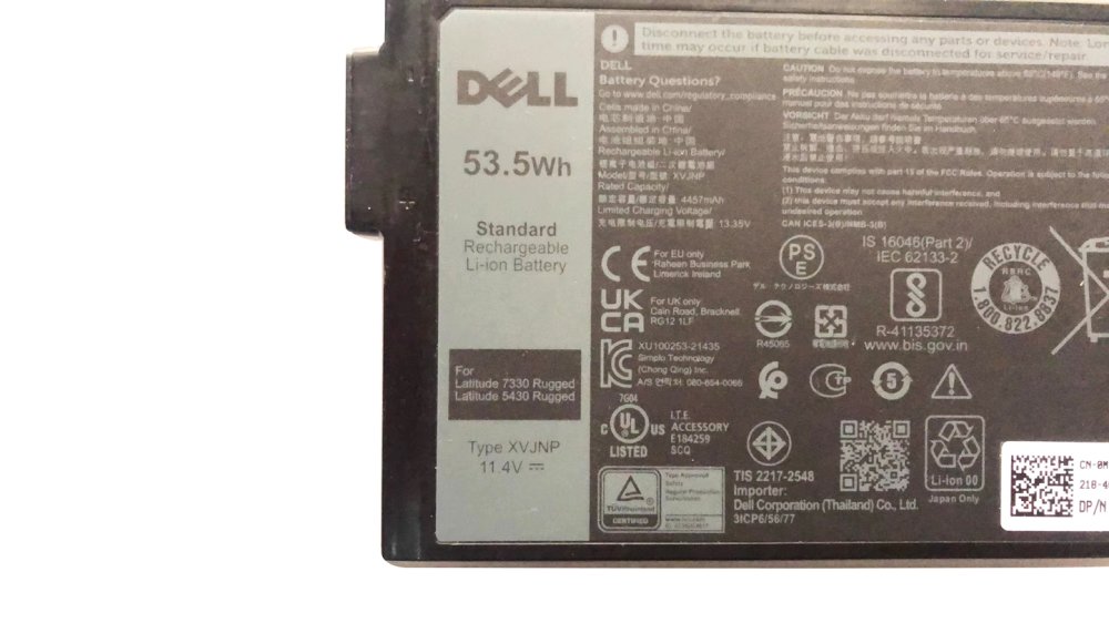 原裝 4457mAh 53.5Wh Dell Pro Rugged 13 RA13250 P149G P149G002 電池