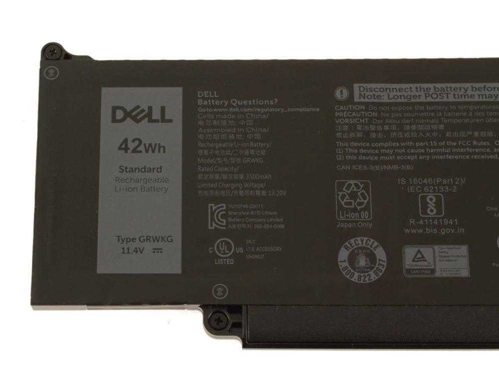 原廠 3500mAh 42Wh Dell HM1H5 542WP 電池