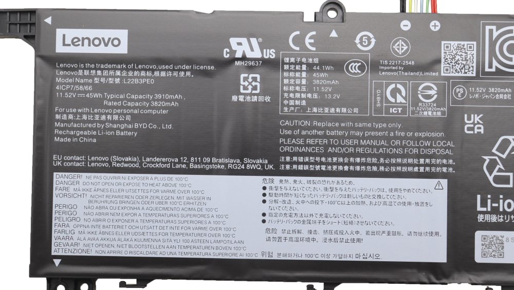 原廠 電池 3910mAh 45Wh Lenovo 5B11L67317