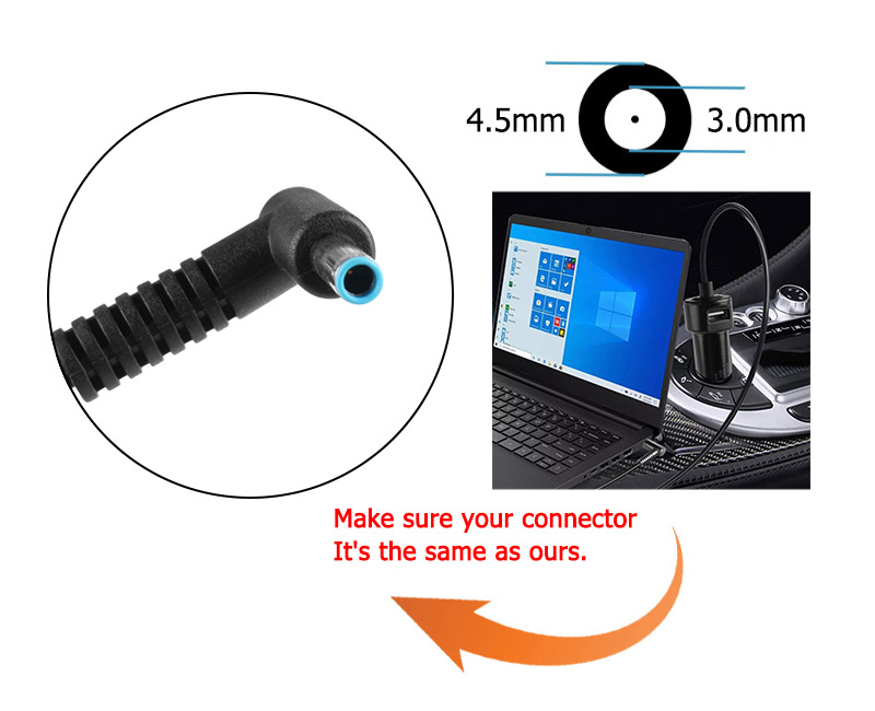 65W Laptop Charger Compatible With 17-f136ds Car Adapter