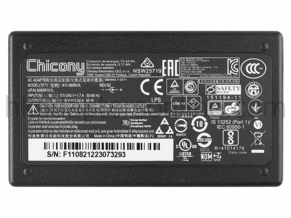 原廠 65W Acer A065R217P Charger 充電器 電源 + 電源線