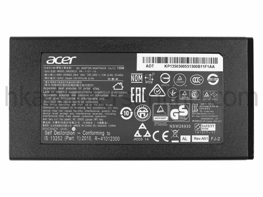 原裝 135W Acer 25.T6WM5.003 Charger 充電器 電源 + 電源線