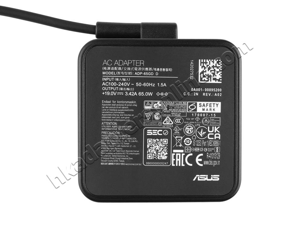 原廠 65W Asus 0A001-00895200 Charger 充電器 電源 + 電源線