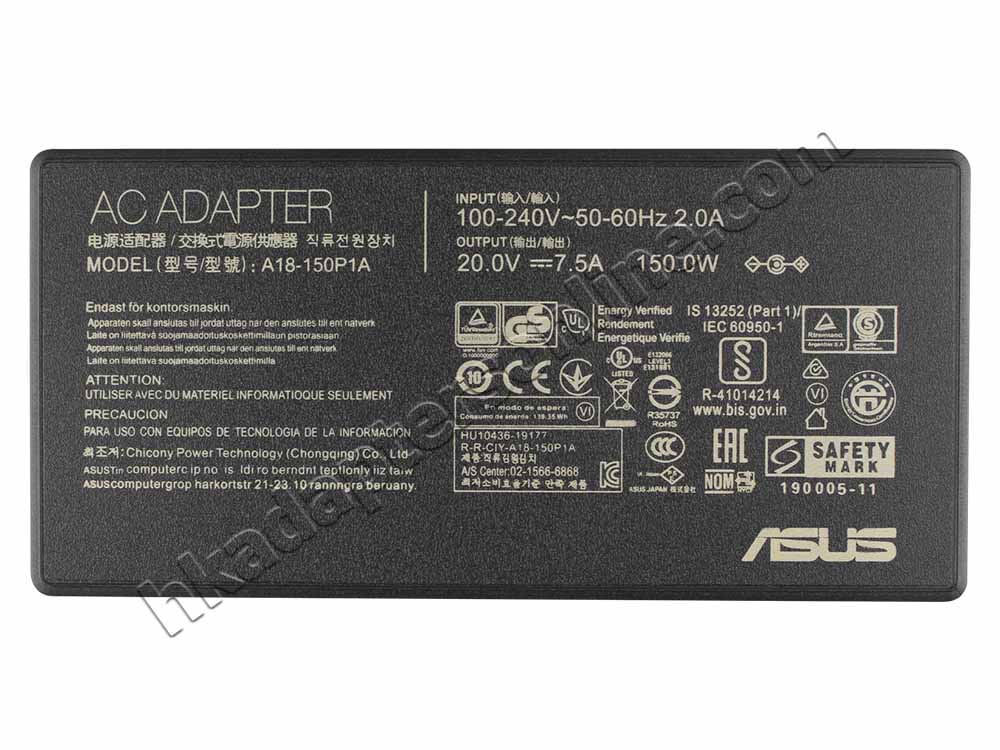 原裝 150W Asus 0A001-00082300 Charger 充電器 電源 + 電源線