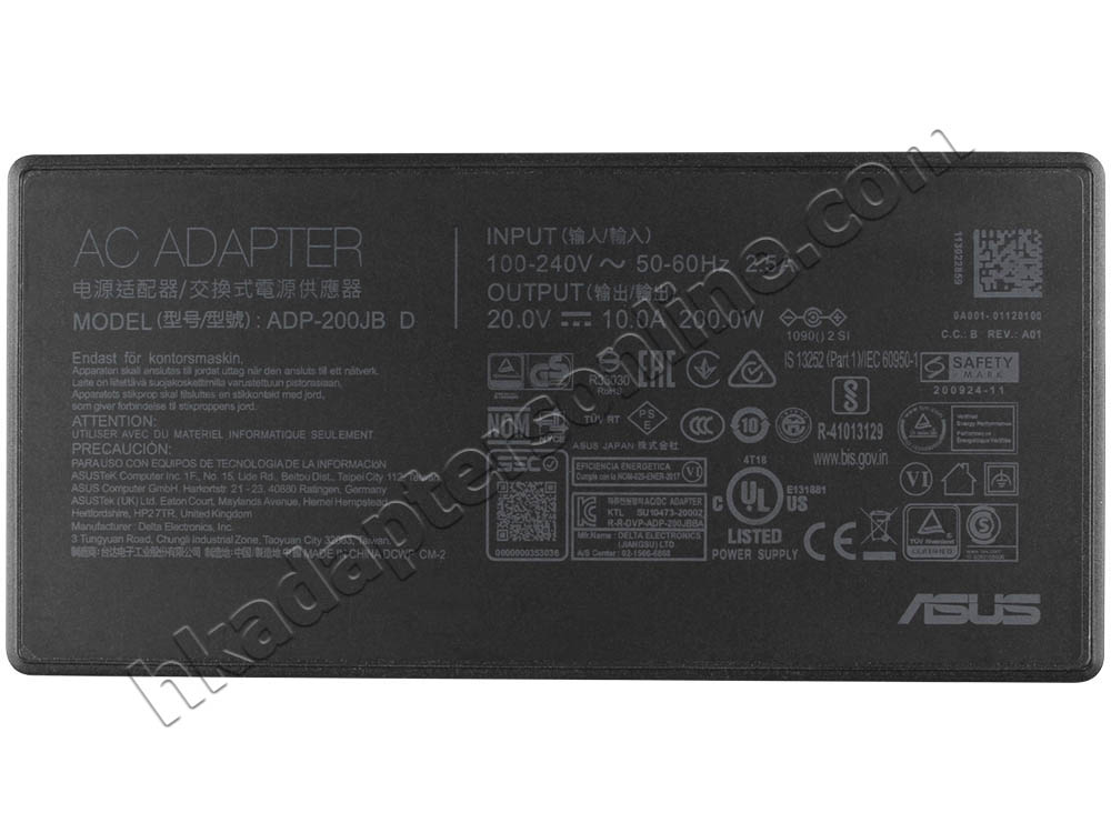 原廠 200W Slim Asus 0A001-01120500 Charger 充電器 電源 + 電源線