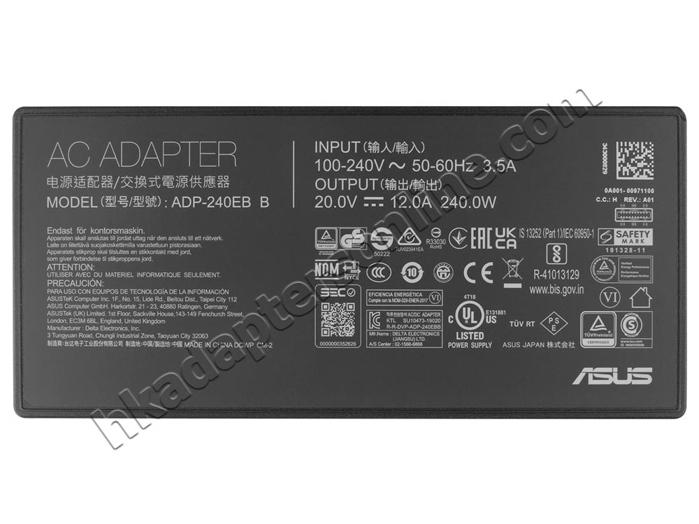 原廠 240W Asus ROG Zephyrus G14 (2025) GA403WW Charger 充電器 電源 + 電源線