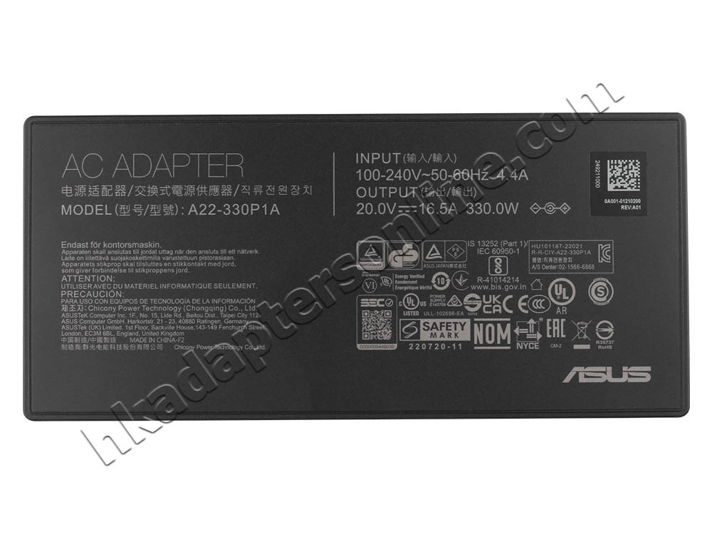 原廠 330W Asus 0A001-01210400 Charger 充電器 電源 + 電源線