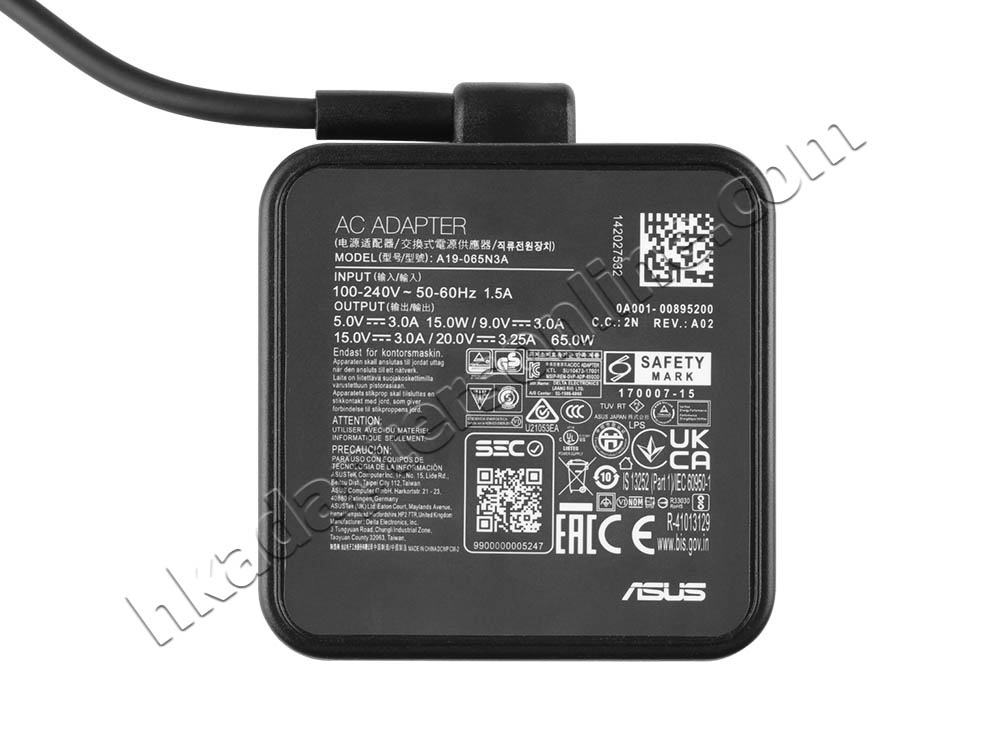 原廠 65W USB-C Asus 0A001-00893300 Charger 充電器 電源 + 電源線