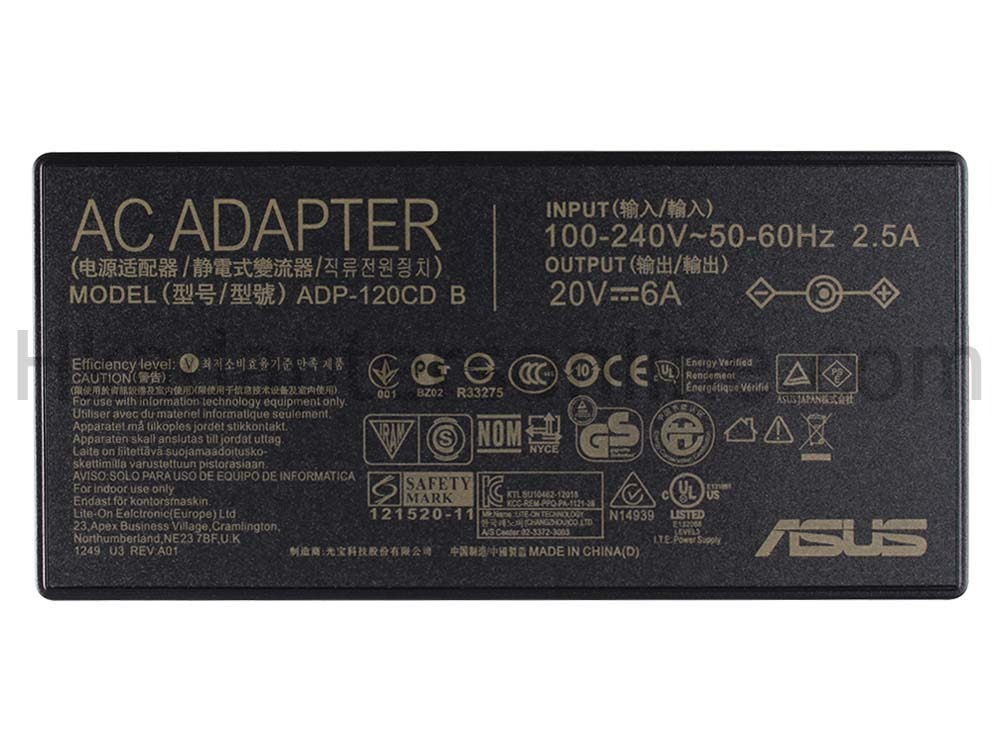 原廠 120W Asus 0A001-00860800 Charger 充電器 電源 + 電源線