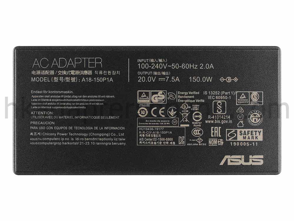 原裝 150W Asus 0A001-00083300 Charger 充電器 電源 + 電源線