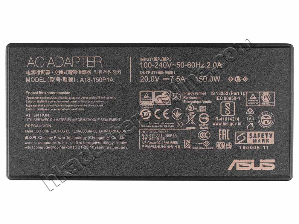 原裝 150W Asus 0A001-00082900 Charger 充電器 電源 + 電源線