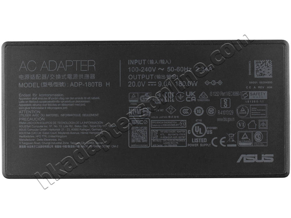 原裝 180W Slim Asus 0A001-00266000 Charger 充電器 電源 + 電源線