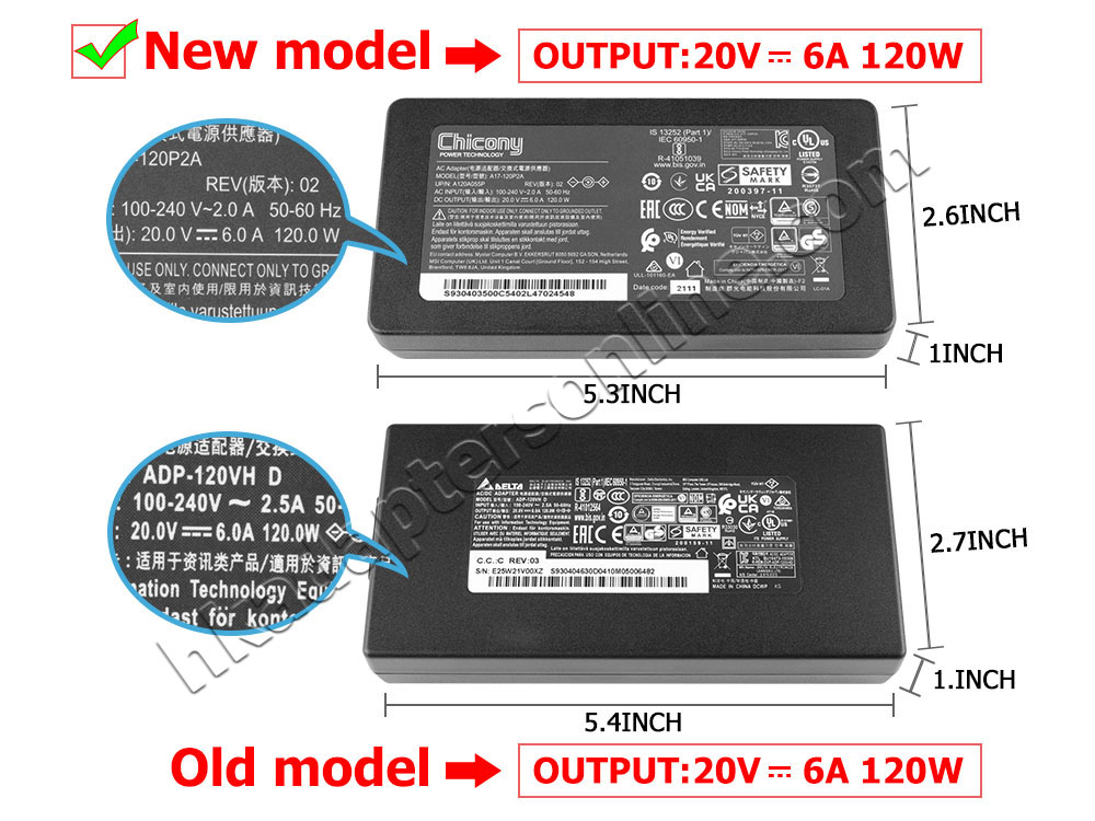 原廠 120W MSI Prestige 16 A13UC MS-1594 Charger 充電器 電源 + 電源線