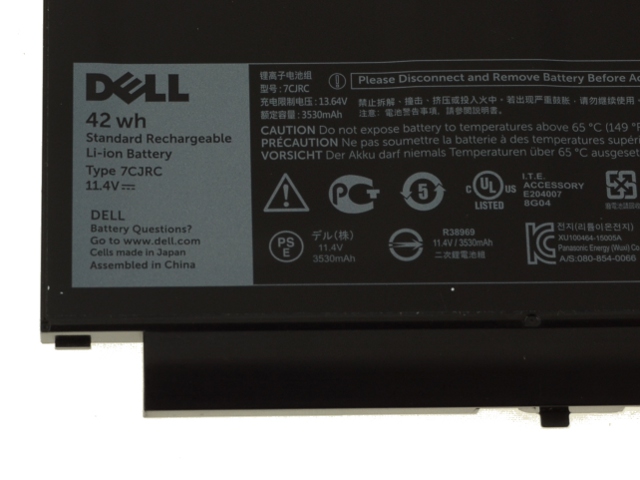 3530mAh 42Wh 4芯 Dell 07CJRC 電池