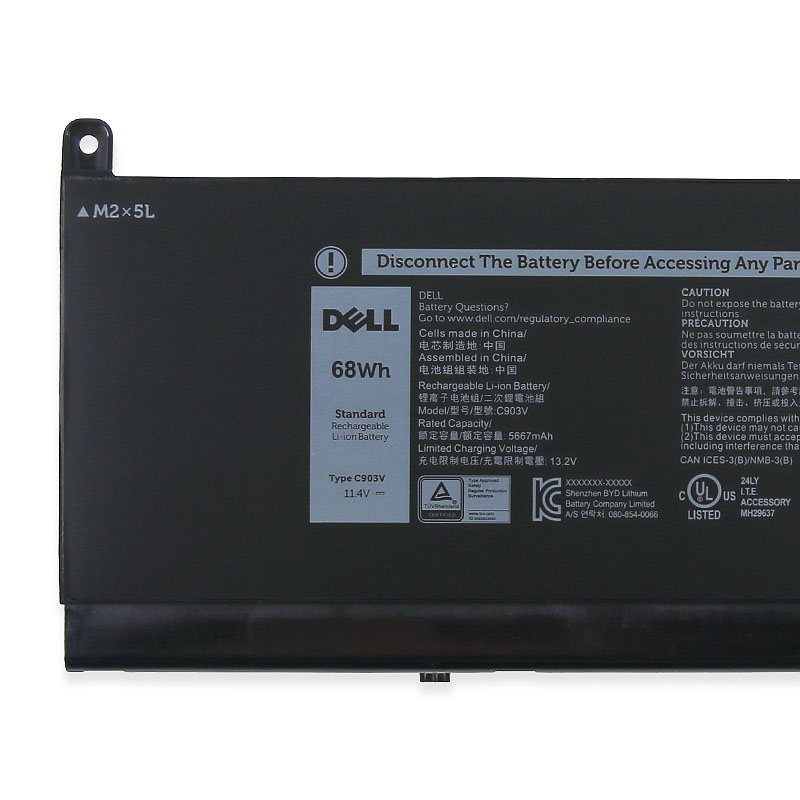 原廠 5667mAh 68Wh Dell 453-BBCP 電池