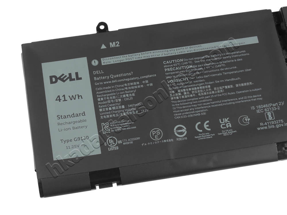 原廠 3640mAh 41Wh Dell 0MGCM5 MGCM5 電池