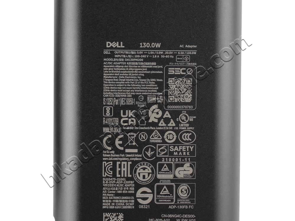 原廠 130W GaN Dell GNH73 492-BDPB Charger 充電器 電源 + 電源線