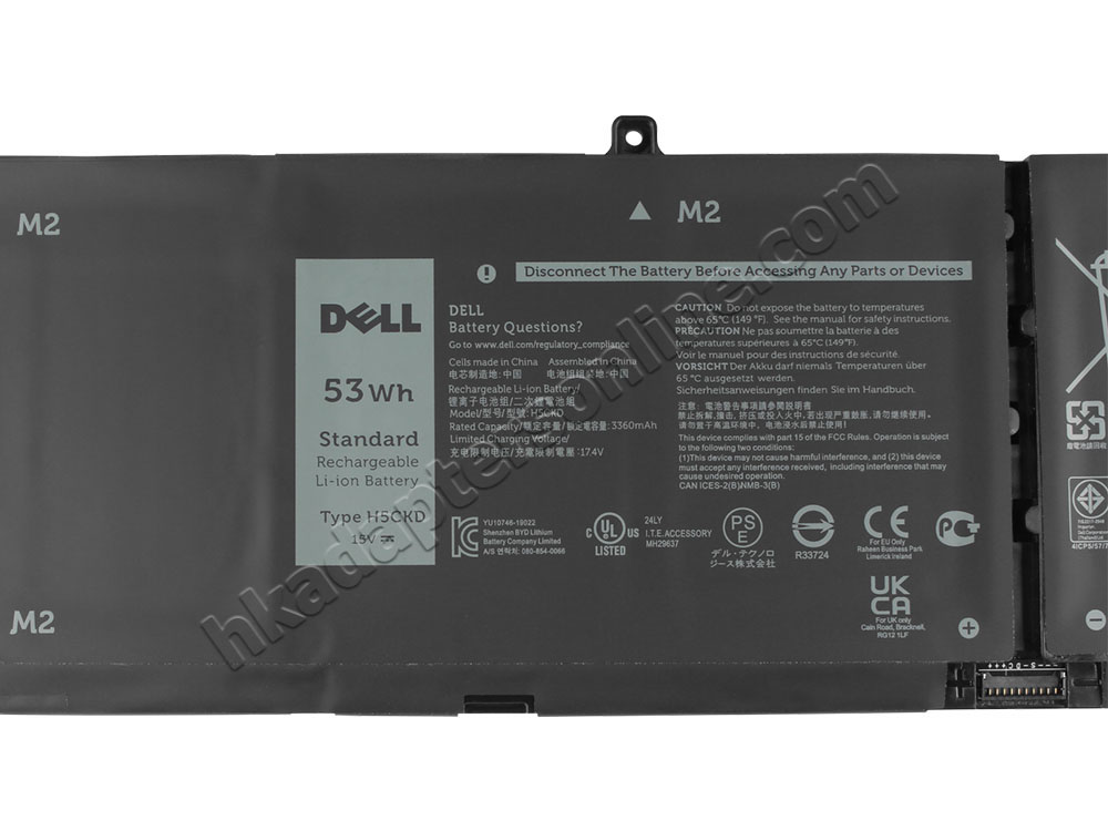 3530mAh 53Wh Dell 07T8CD O7T8CD 7T8CD 電池