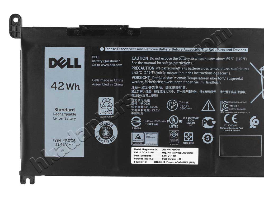 原裝 Dell Vostro 5490 P116G P116G001 電池 42Wh + 免費 送貨