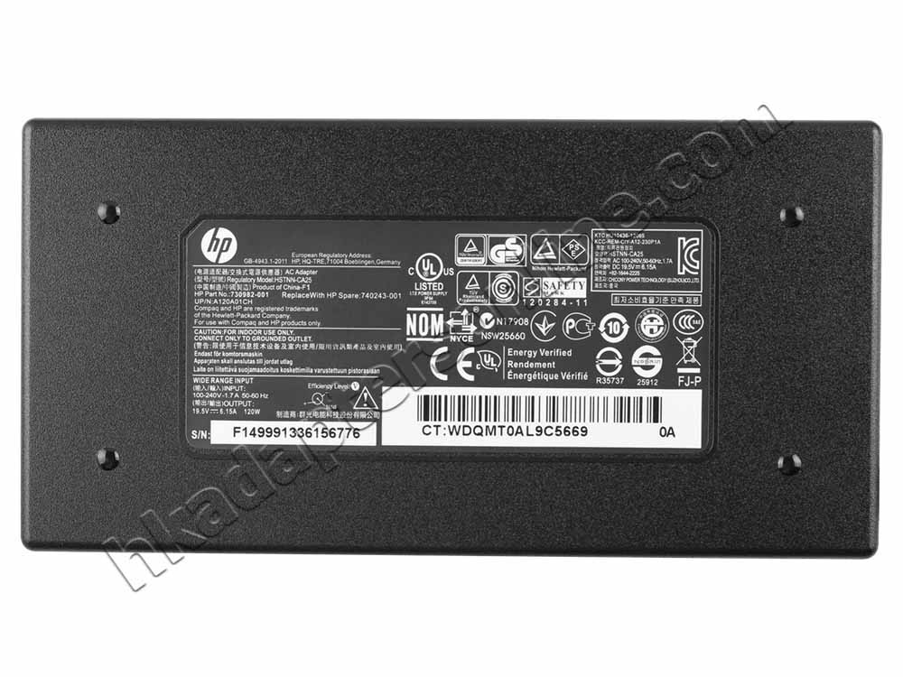 原廠 120W HP 730982-001 Charger 充電器 電源 + 電源線