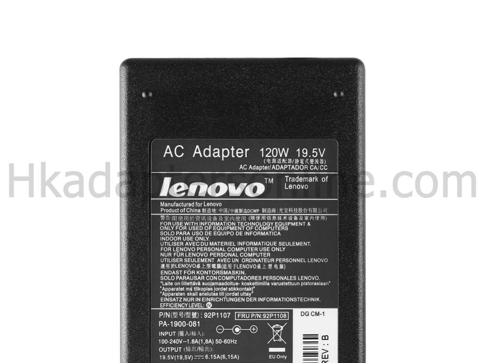 原裝 120W Lenovo 36001484 36001552 Charger 充電器 電源 + 電源線