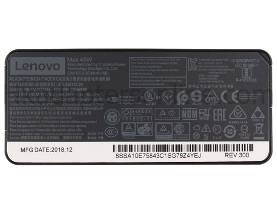 原廠 45W USB-C Lenovo 5A10W86260 Charger 充電器 電源 + 電源線