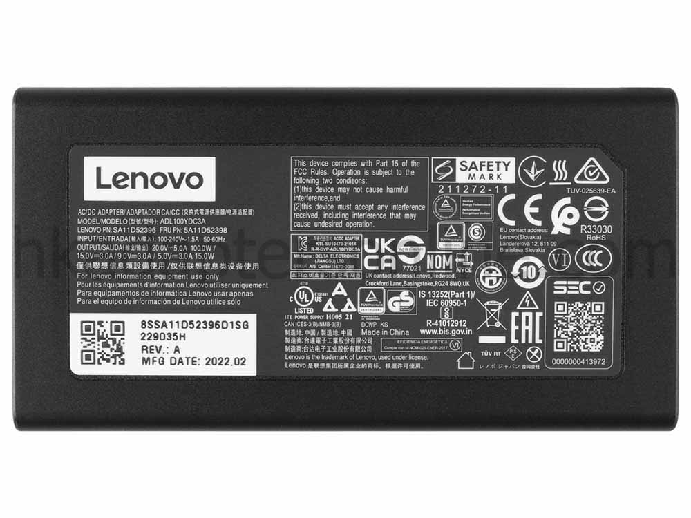 原廠 100W USB-C Lenovo IdeaPad 5 15IAL7 82SF009CHH Charger 充電器 電源 + 電源線