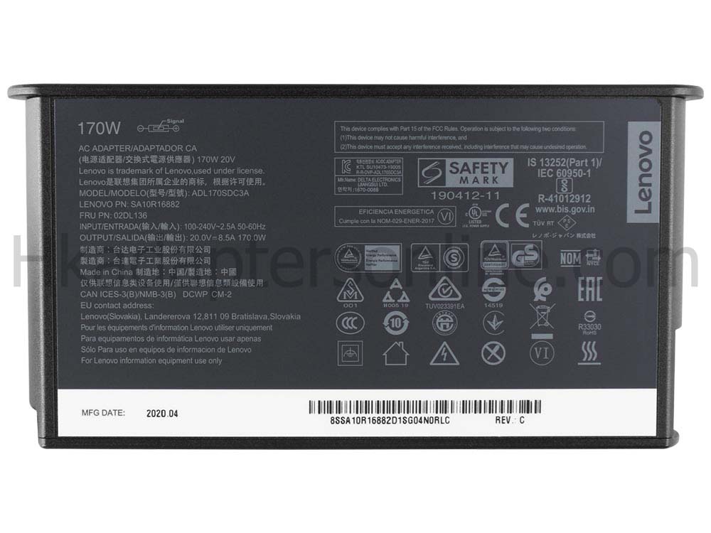 原廠 170W Lenovo LOQ 15IAX9 83GS0012HH Charger 充電器 電源 + 電源線